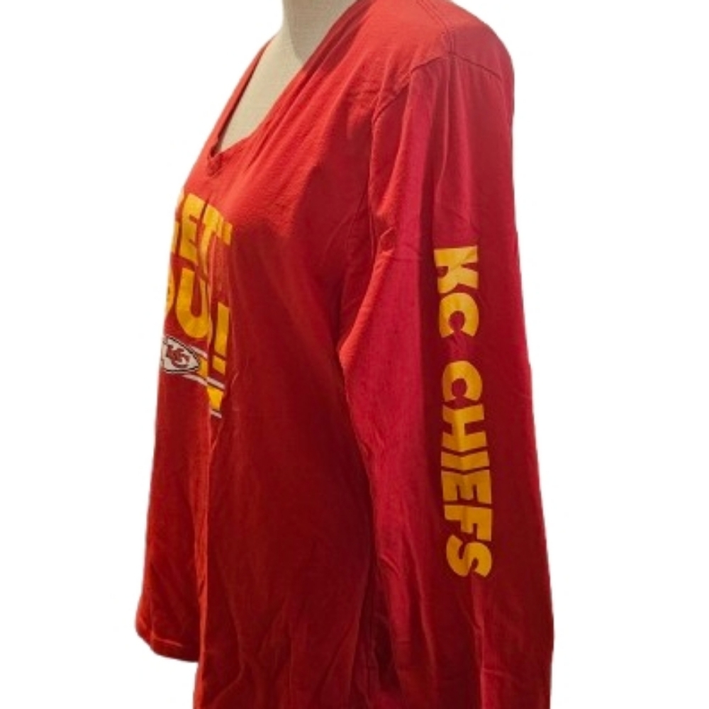 Fanatics KC Chief's Red and Yellow Womens Long Sleeve Tee Get Loud - Picture 3 of 7